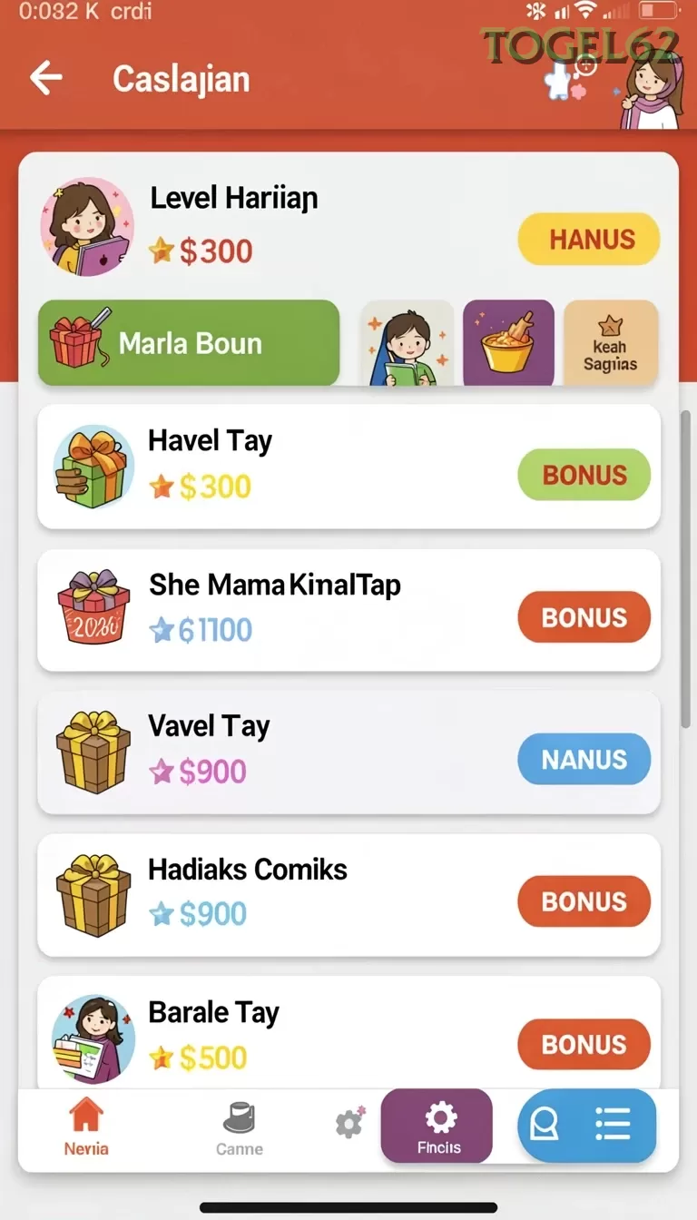 Cuplikan layar KINGSLOT — aktivitas